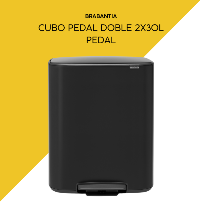Cubo BO pedal doble 2x30L negro brabantia