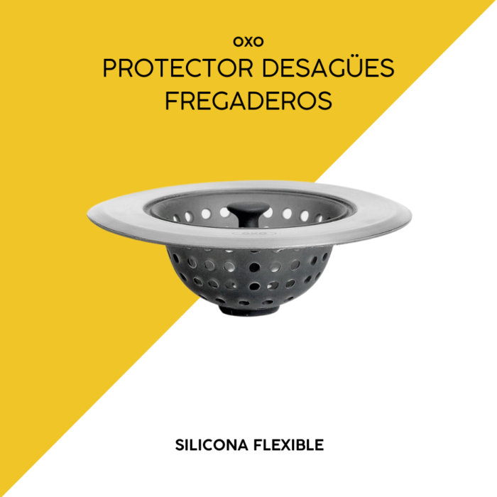Protector de desagües fregadero OXO colocado en fregadero