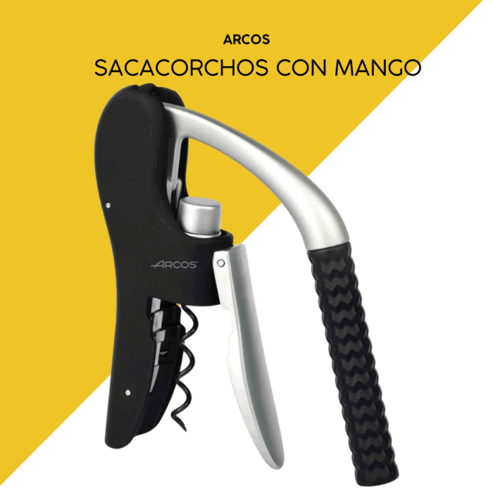 Sacacorchos Manual Arcos con estuche abierto