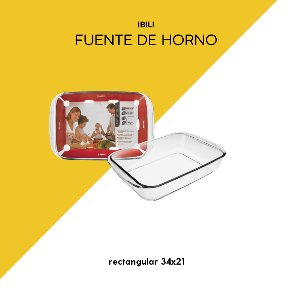 Fuente de horno rectangular 34x21 ibili