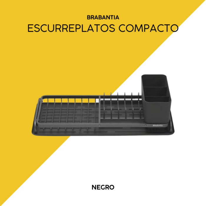 Escurreplatos compacto negro brabantia