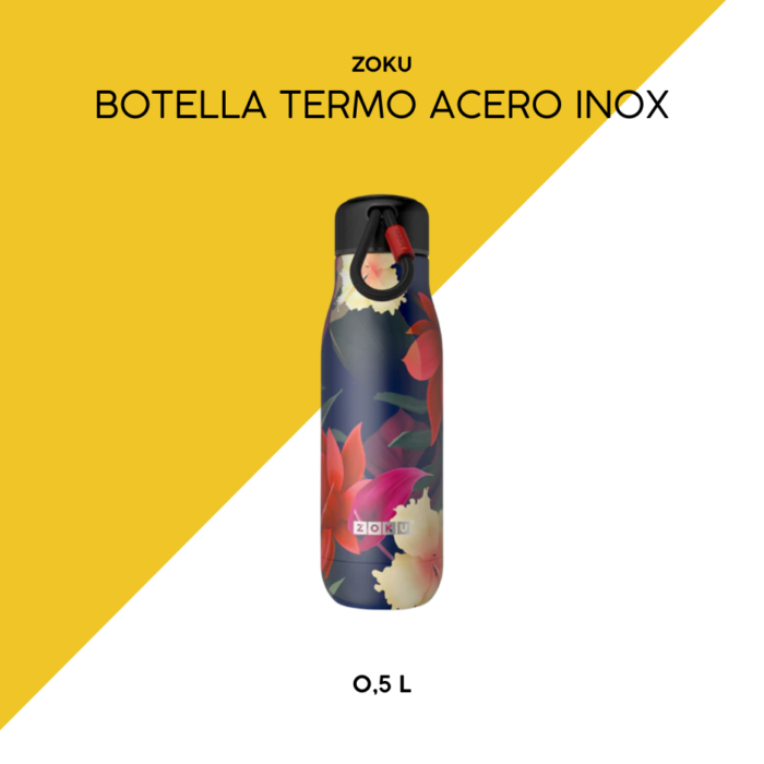 Botella termo acero inoxidable 0,5l flor zoku