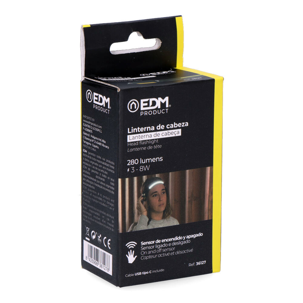 LINTERNA FRONTAL CON SENSOR RECARGABLE EDM - Imagen 7