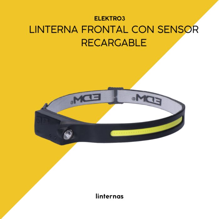 LINTERNA FRONTAL CON SENSOR RECARGABLE EDM