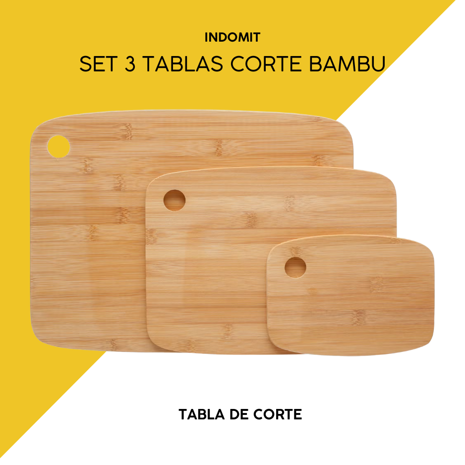 Tabla de corte bambu set 3 Indomit