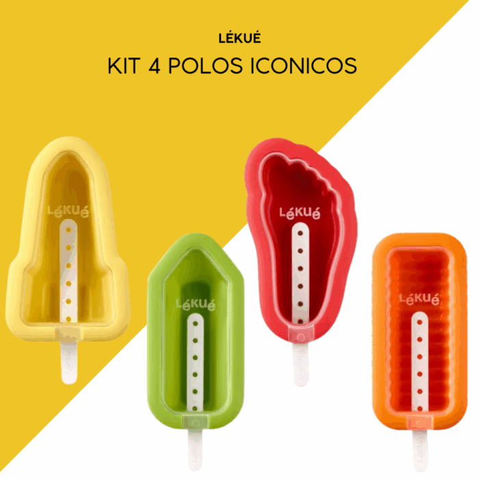 Kit polos icónico Lékué 4 unidades en colores vibrantes
