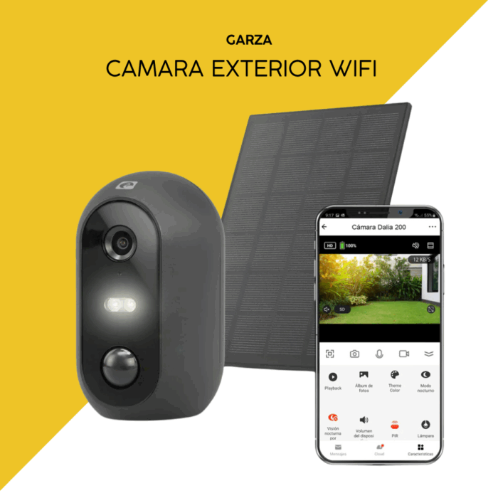 Cámara solar Garza Dalia200 – Seguridad sin cables