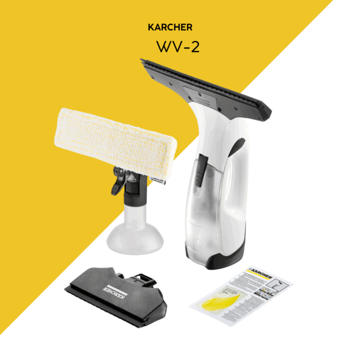 Limpiacristales a batería WV2 Plus N Kärcher en uso