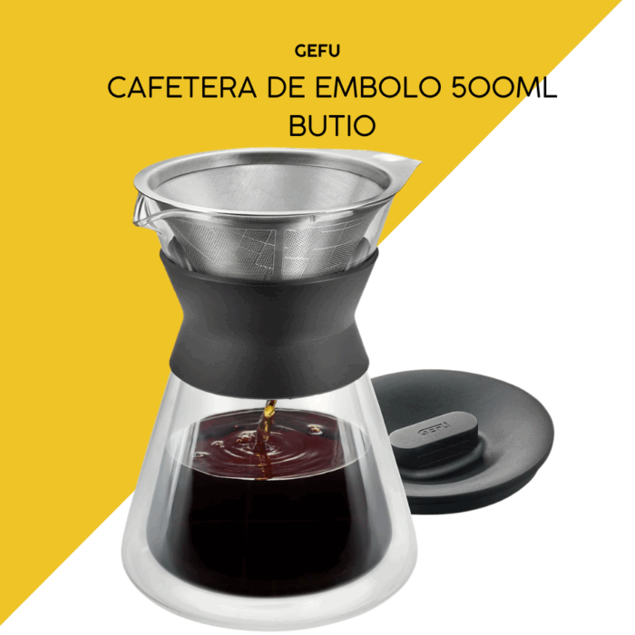 Cafetera de émbolo GEFU Butio sobre encimera