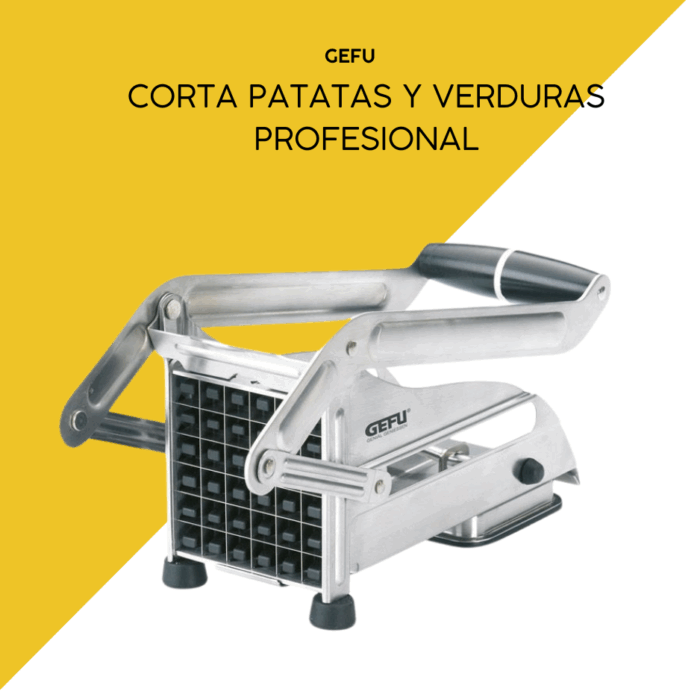 Cortador GEFU Cutto con patatas listas para cortar