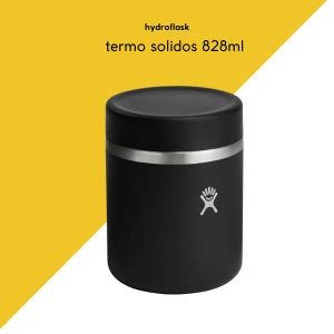 Hydro Flask 28 oz Food Jar Negro sobre mesa.
