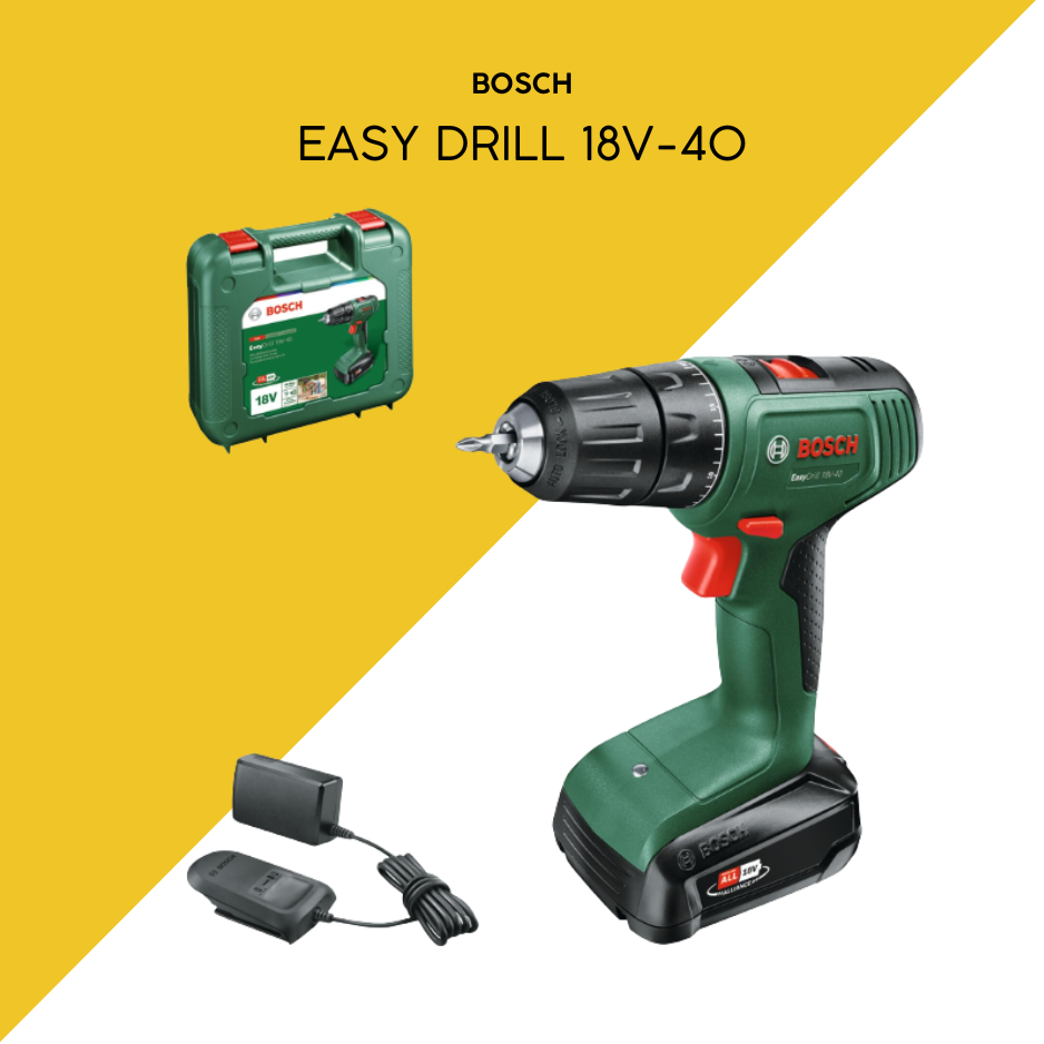 Taladro Bosch EasyDrill 18V-40 con batería y cargador