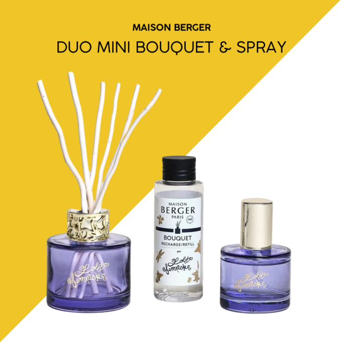 Dúo Mini Bouquet y Spray Lolita Lempicka Parme Maison Berger ambientador elegante