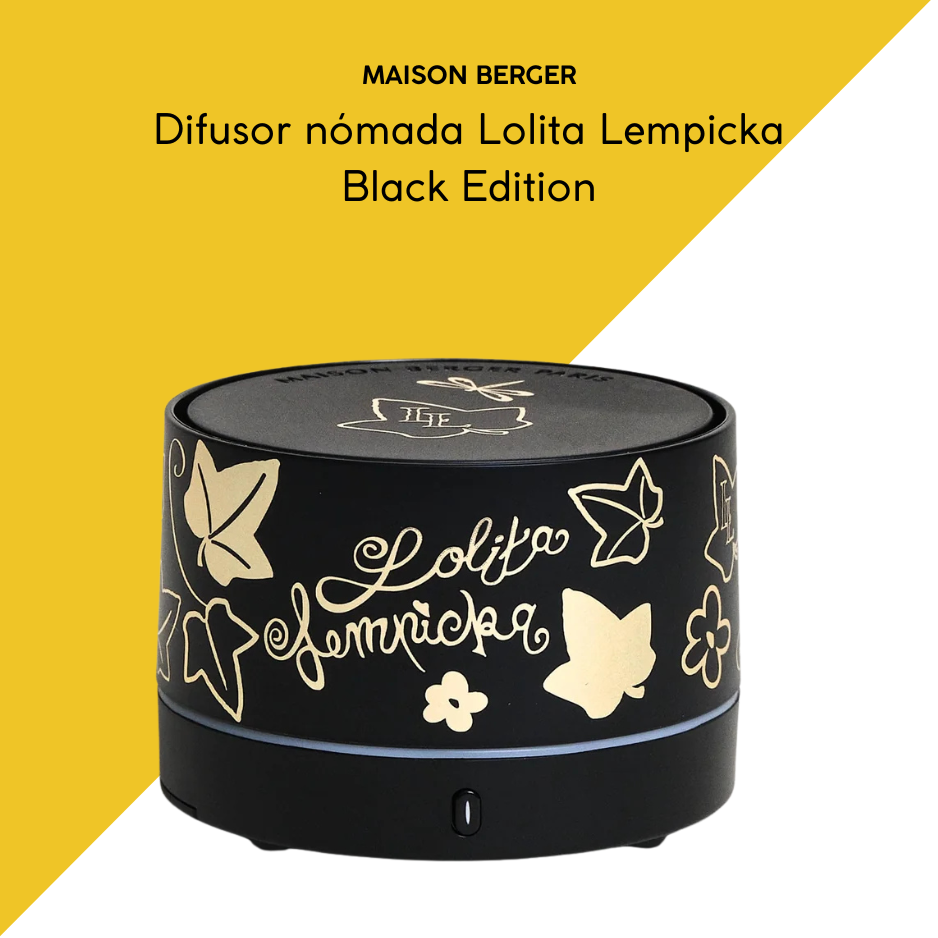 Difusor Nómada Lolita Lempicka Black Edition sobre mesa decorativa
