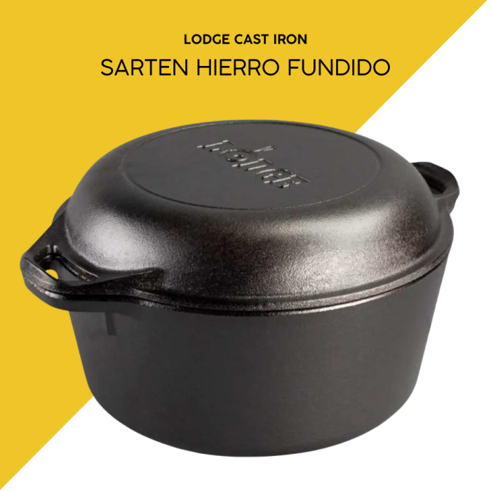 Cazuela de hierro fundido Double Dutch Oven Lodge