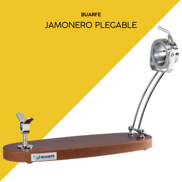 Jamonero Jabugo Plegable nogal: Máxima Elegancia y Casquillo Giratorio