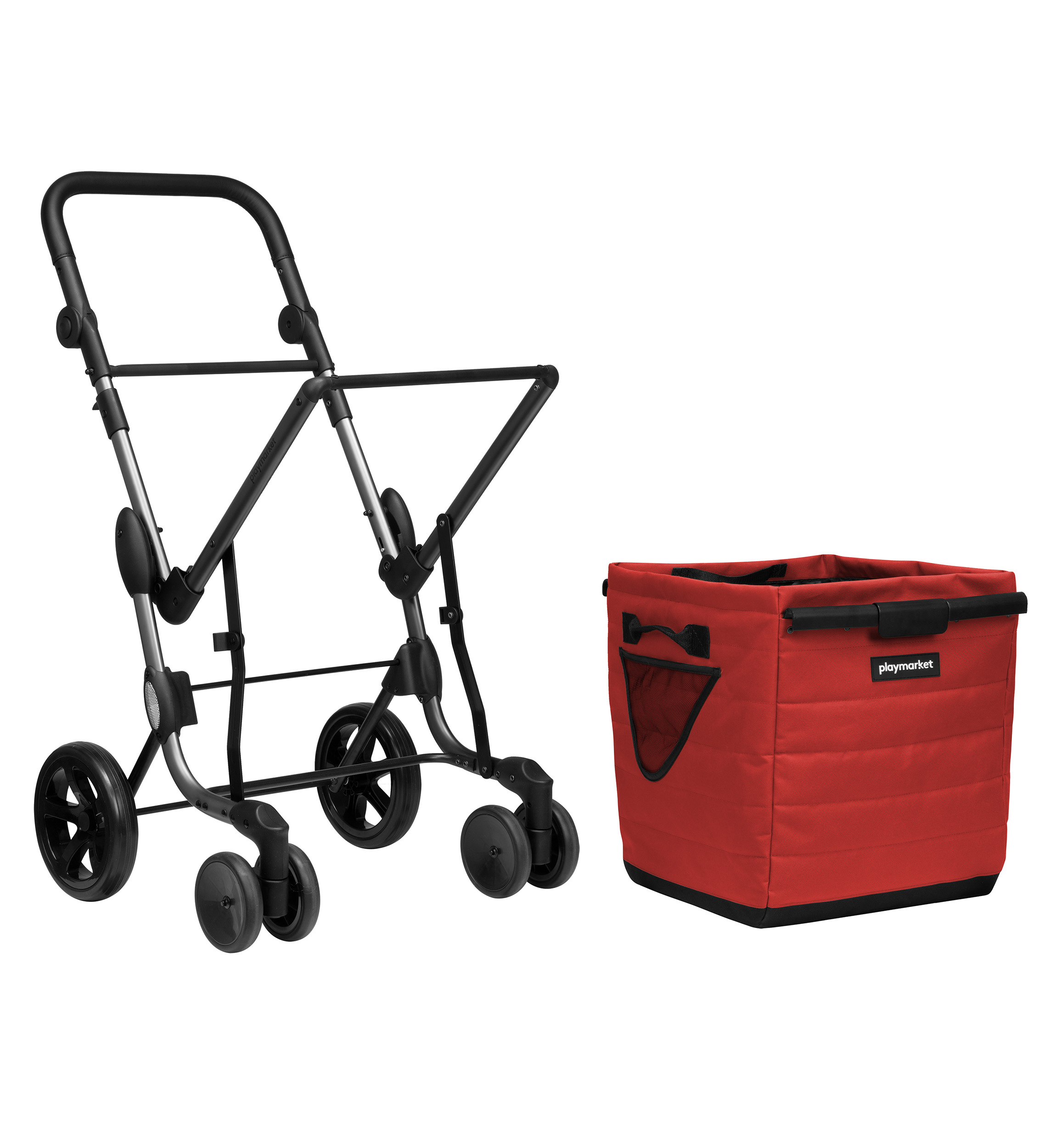 Carro de Compra Playmarket We Go Premium – Capacidad 55 L, diseño sostenible y ruedas XL - Imagen 10