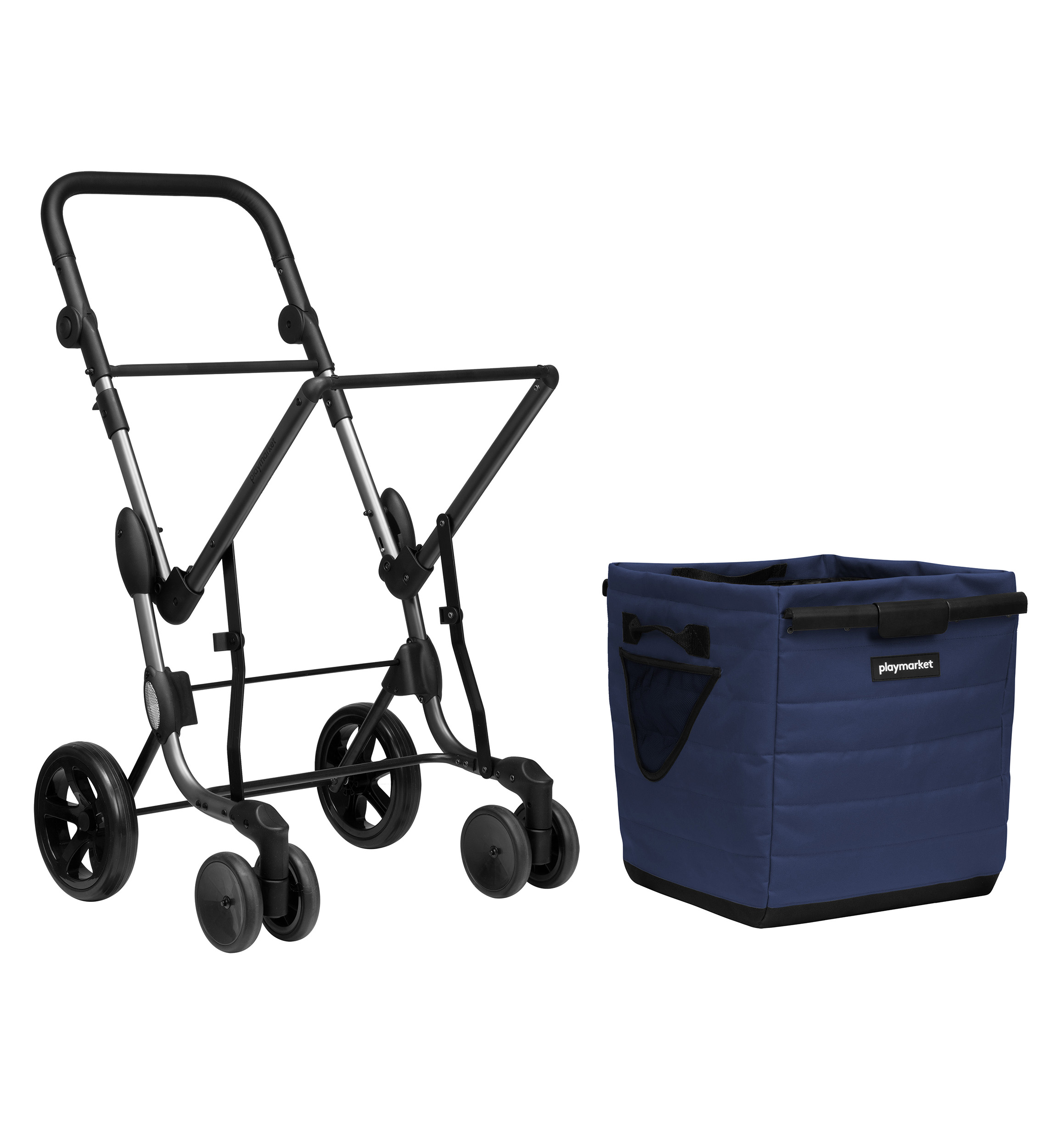 Carro de Compra Playmarket We Go Premium – Capacidad 55 L, diseño sostenible y ruedas XL - Imagen 5